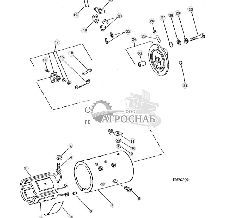 Starter Main Frame, Coil, And Commutator End Frame 